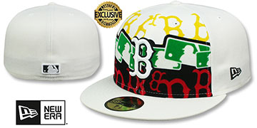 Red Sox RASTA LAYERED White Fitted Hat by New Era