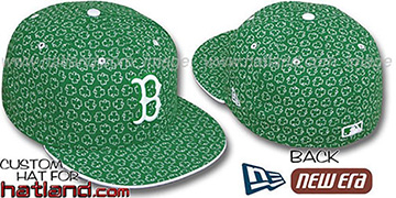 Red Sox ST PATS FLOCKING Kelly Fitted Hat by New Era