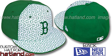 Red Sox 'ST PATS FLOCKING' PINWHEEL White-Kelly Fitted Hat by New Era