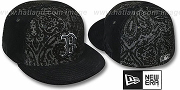 Red Sox 'VELVET PAISLEY' Black Fitted Hat by New Era