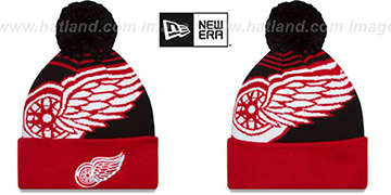 Red Wings LOGO WHIZ Black-Red Knit Beanie Hat by New Era