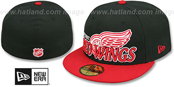 Red Wings 'NHL-TIGHT' Black-Red Fitted Hat by New Era