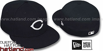 Reds 'TEAM-BASIC' Black-White Fitted Hat by New Era