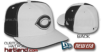 Reds 'PINWHEEL' White-Black Fitted Hat by New Era