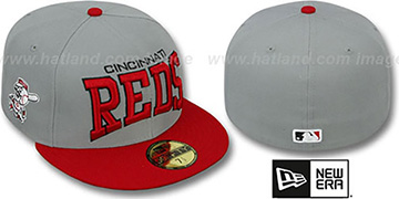 Reds 'PRO-ARCH' Grey-Red Fitted Hat by New Era