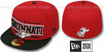 Reds RETRO-SMOOTH Red-Black Fitted Hat by New Era