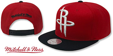 Rockets 2T XL-LOGO SNAPBACK Red-Black Hat by Mitchell and Ness