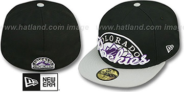 Rockies 'SCRIPT-PUNCH' Black-Grey Fitted Hat by New Era