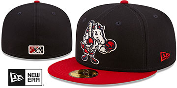 Rumble Ponies MILB ONFIELD ALTERNATE Navy-Red Fitted Hat by New Era