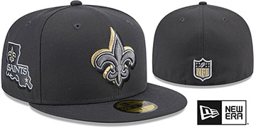 Saints 2024 ONSTAGE NFL DRAFT Grey Fitted Hat by New Era