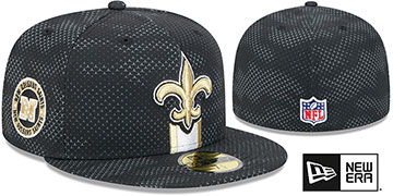 Saints 2024 NFL SIDELINE Black Fitted Hat by New Era