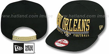 Saints 'NFL LATERAL SNAPBACK' Black Hat by New Era