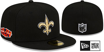 Saints SUPER BOWL XLIV SIDE-PATCH Black Fitted Hat by New Era