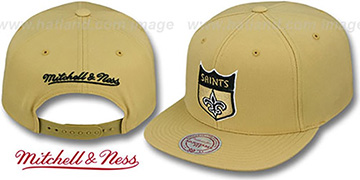 Saints 'THROWBACK-BASIC SNAPBACK' Gold Hat by Mitchell and Ness