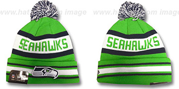 Seahawks ALT 'JAKE-3' Lime Knit Beanie Hat by New Era