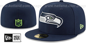 Seahawks 'BEVEL' Navy Fitted Hat by New Era