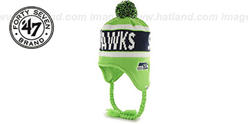 Seahawks 'CRANBROOK' Lime Knit Beanie Hat by Twins 47 Brand