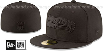 Seahawks 'NFL TEAM-BASIC BLACKOUT' Fitted Hat by New Era