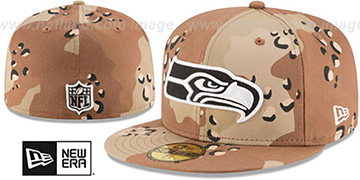 Seahawks NFL TEAM-BASIC Desert Storm Camo Fitted Hat by New Era