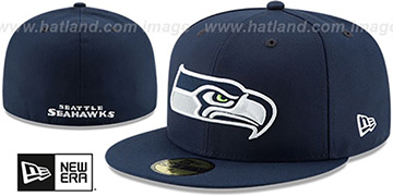 Seahawks 'NFL TEAM-BASIC' Navy Fitted Hat by New Era