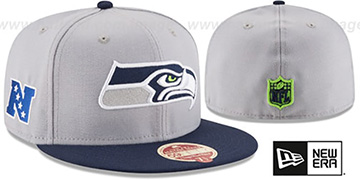 Seahawks 'NFL WOOL-STANDARD' Grey-Navy Fitted Hat by New Era