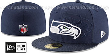 Seahawks STADIUM SHADOW Navy Fitted Hat by New Era