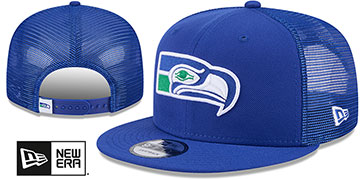 Seahawks THROWBACK TEAM-BASIC TRUCKER SNAPBACK Royal Hat by New Era