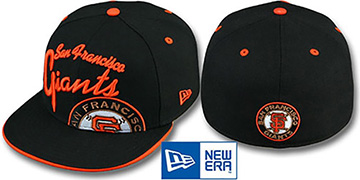 SF Giants BIG-SCRIPT Black Fitted Hat by New Era