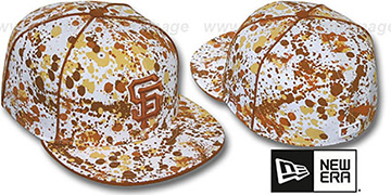 SF Giants SPLATTER White-Orange Fitted Hat by New Era