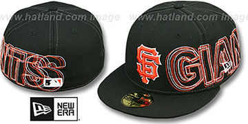 SF Giants WORD-WRAP Black Fitted Hat by New Era