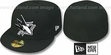 Sharks TEAM-BASIC Black-White Fitted Hat by New Era