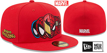 Spiderman SPIDERVERSE FACES Red Fitted Hat by New Era