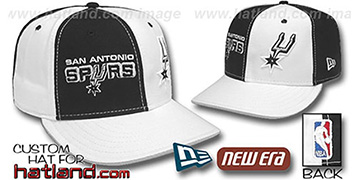 Spurs 'DOUBLE WHAMMY' Black-White Fitted Hat