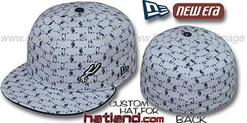 Spurs HW-NBA FLAWLESS FLOCKING Grey-Black Fitted Hat