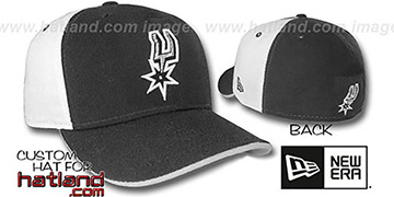 Spurs 'PINWHEEL' Black-White Fitted Hat by New Era