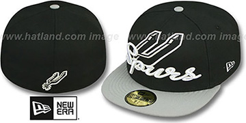 Spurs SCRIPT-PUNCH Black-Grey Fitted Hat by New Era