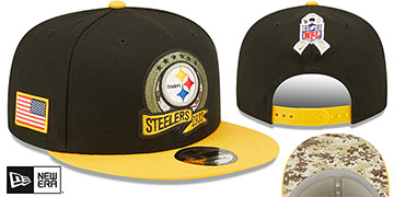 Steelers 2022 SALUTE-TO-SERVICE SNAPBACK Black-Gold Hat by New Era