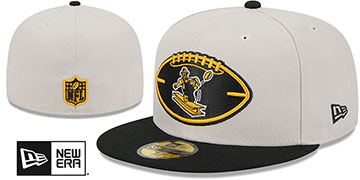 Steelers '2024 HISTORIC SIDELINE' Stone-Black Fitted Hat by New Era