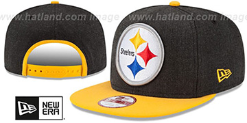 Steelers LOGO GRAND SNAPBACK Charcoal-Gold Hat by New Era