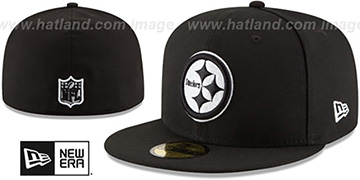 Steelers 'NFL TEAM-BASIC' Black-White Fitted Hat by New Era