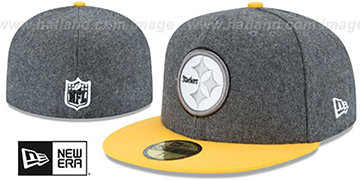 Steelers SHADER MELTON Grey-Gold Fitted Hat by New Era