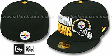 Steelers 'STACK-THE-BOX' Black Fitted Hat by New Era