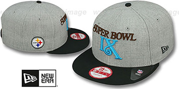 Steelers SUPER BOWL IX SNAPBACK Grey-Black Hat by New Era