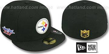 Steelers SUPER BOWL XIV Black Fitted Hat by New Era