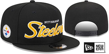 Steelers TEAM-SCRIPT SNAPBACK Black Hat by New Era