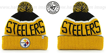 Steelers THE-CALGARY Gold-Black Knit Beanie Hat by Twins 47 Brand