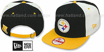 Steelers 'TRIPLE MELTON STRAPBACK' Black-White-Gold Hat by New Era