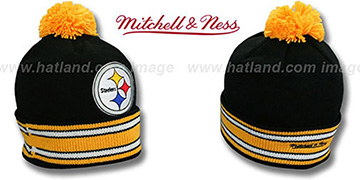 Steelers 'XL-LOGO BEANIE' Black by Mitchell and Ness