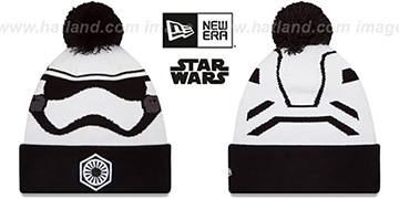 Storm Trooper GALLACTIC BIGGIE-2 White-Black Knit Beanie Hat by New Era