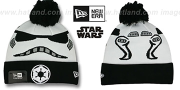 Storm Trooper GALLACTIC BIGGIE White-Black Knit Beanie Hat by New Era